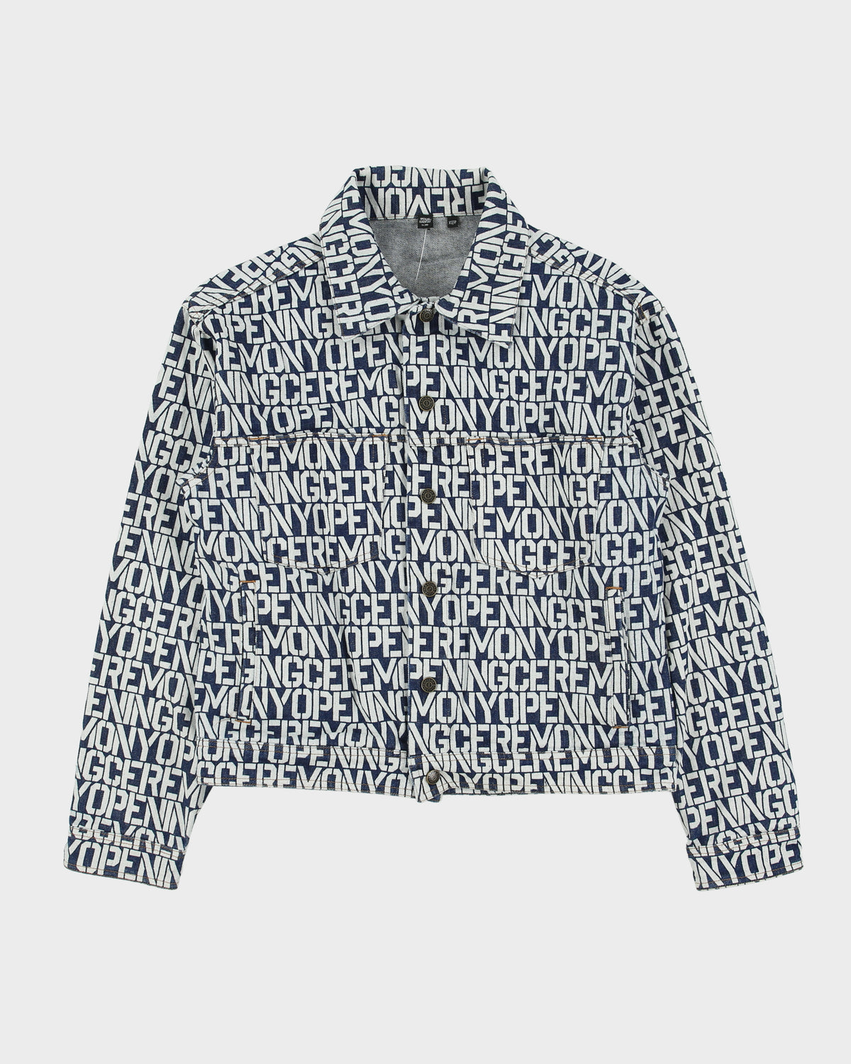 Fall 2018 Opening Ceremony Monogram Snap Button Denim Trucker Jacket - XS