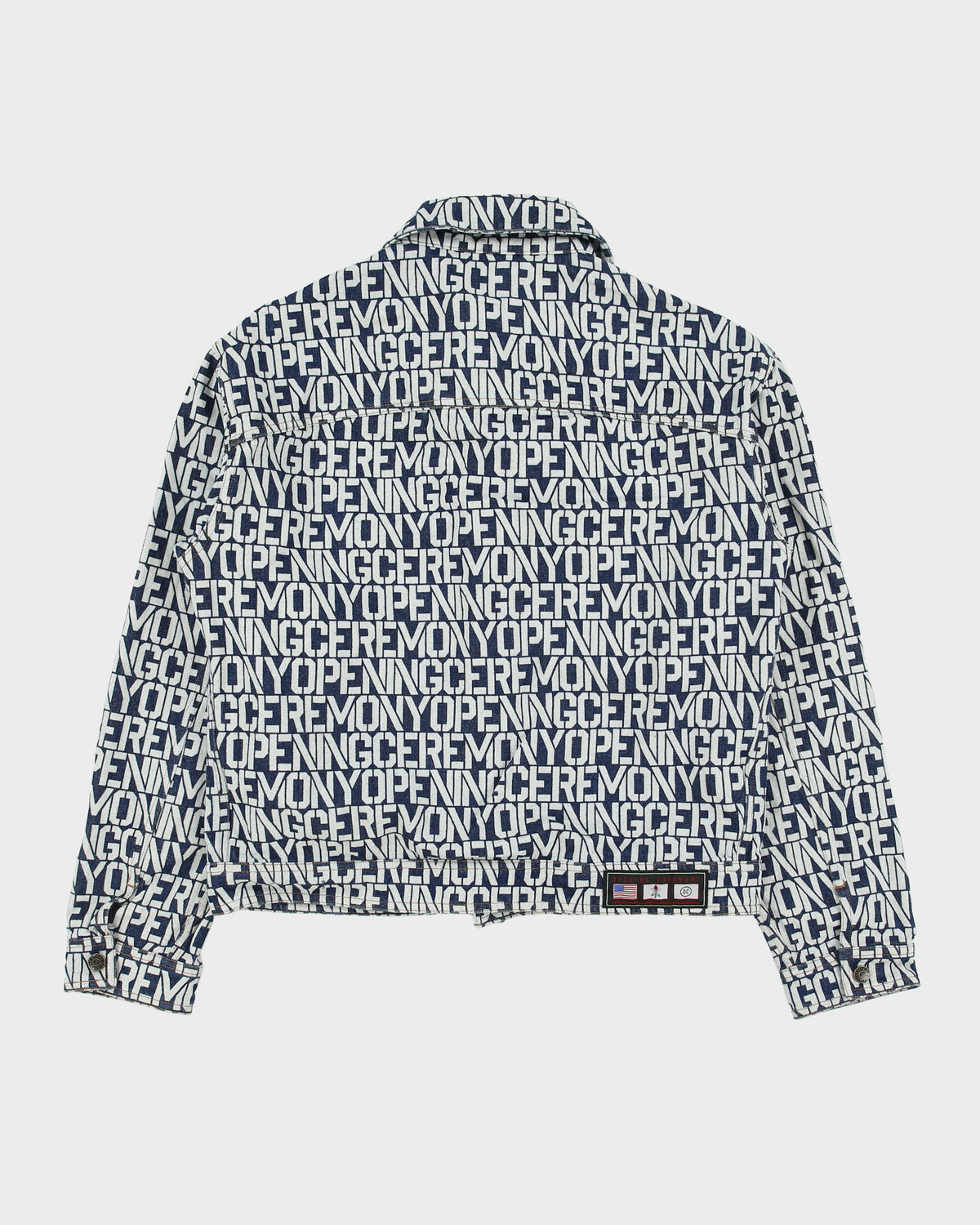 Fall 2018 Opening Ceremony Monogram Snap Button Denim Trucker Jacket - XS