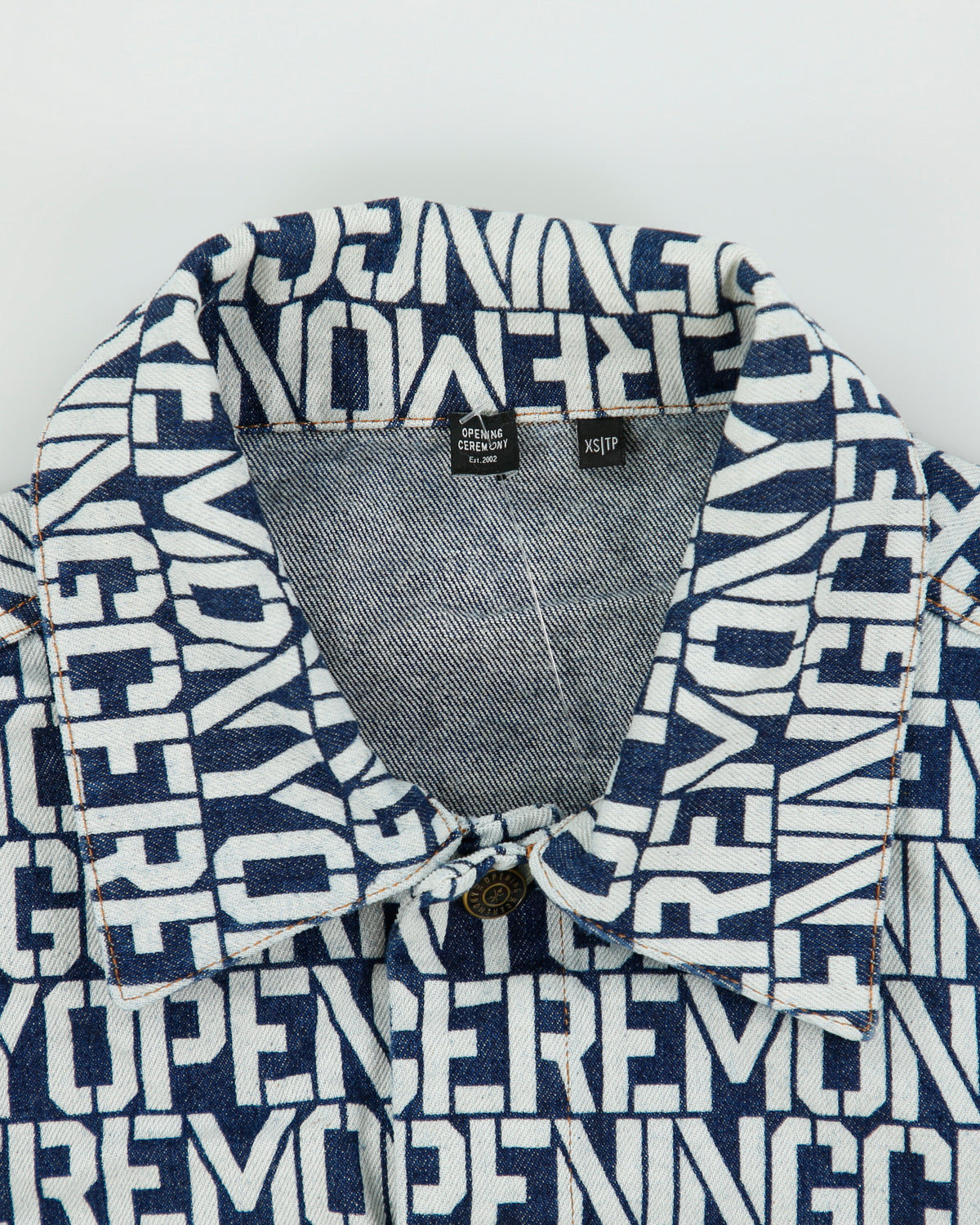 Fall 2018 Opening Ceremony Monogram Snap Button Denim Trucker Jacket - XS