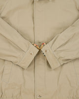 Vintage 1990s Burberry Khaki Canvas Nova Check Lined Boxy Harrington Jacket - L