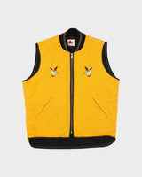 Vintage 1990s MWG Quilt Lined Made In America Embroidered Canvas Gilet - L
