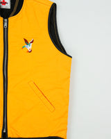 Vintage 1990s MWG Quilt Lined Made In America Embroidered Canvas Gilet - L