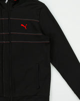 Vintage Y2K 00s Puma Contrast Stitch Pleated Check Funnel Neck Track Jacket - M