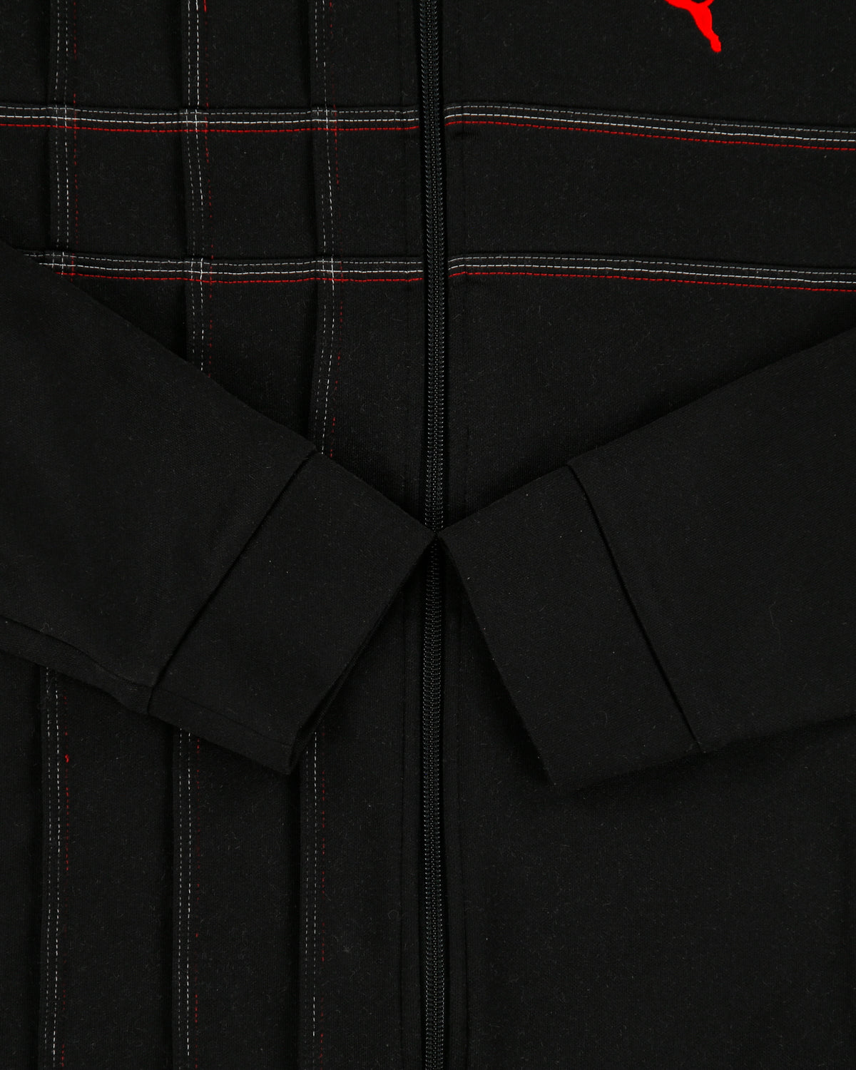 Vintage Y2K 00s Puma Contrast Stitch Pleated Check Funnel Neck Track Jacket - M