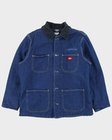 Vintage Y2K 00s Dickies Blanket Lined Contrast Stitch Indigo Denim Chore Jacket - L