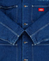 Vintage Y2K 00s Dickies Blanket Lined Contrast Stitch Indigo Denim Chore Jacket - L