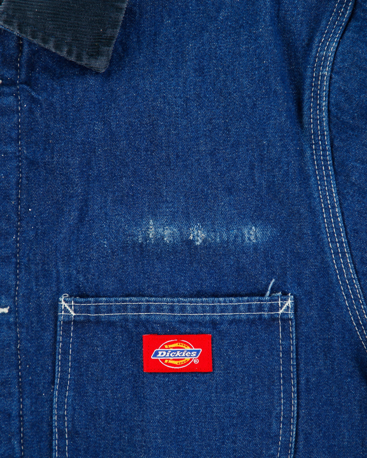 Vintage Y2K 00s Dickies Blanket Lined Contrast Stitch Indigo Denim Chore Jacket - L