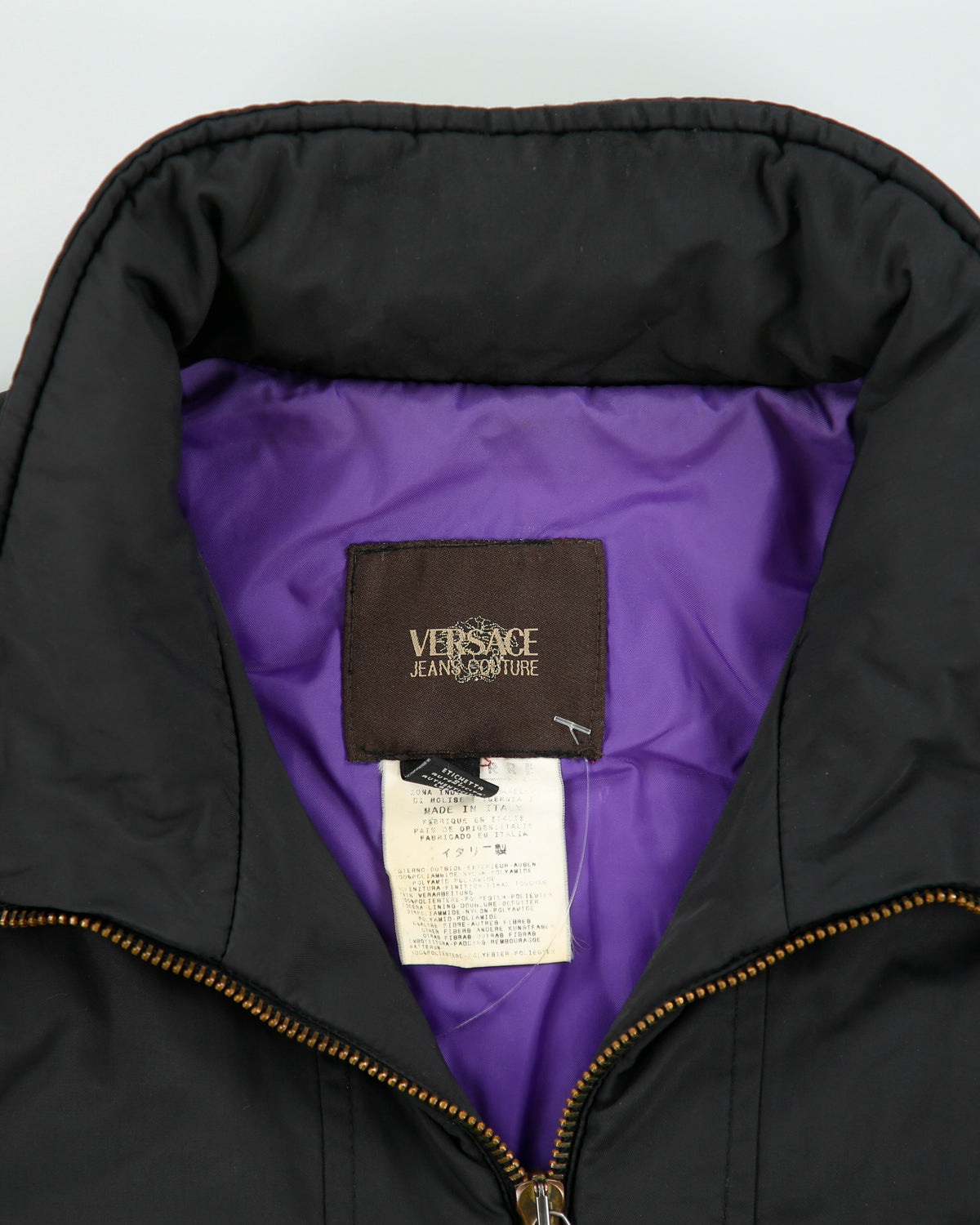 Vintage Y2K 00s Versace Jeans Couture Soft Shell Boxy Puffer Jacket - M