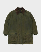 Vintage Y2K 00s Barbour Border Tartan Lined Made In England Waxed Jacket - XL
