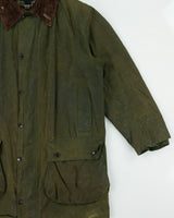Vintage Y2K 00s Barbour Border Tartan Lined Made In England Waxed Jacket - XL