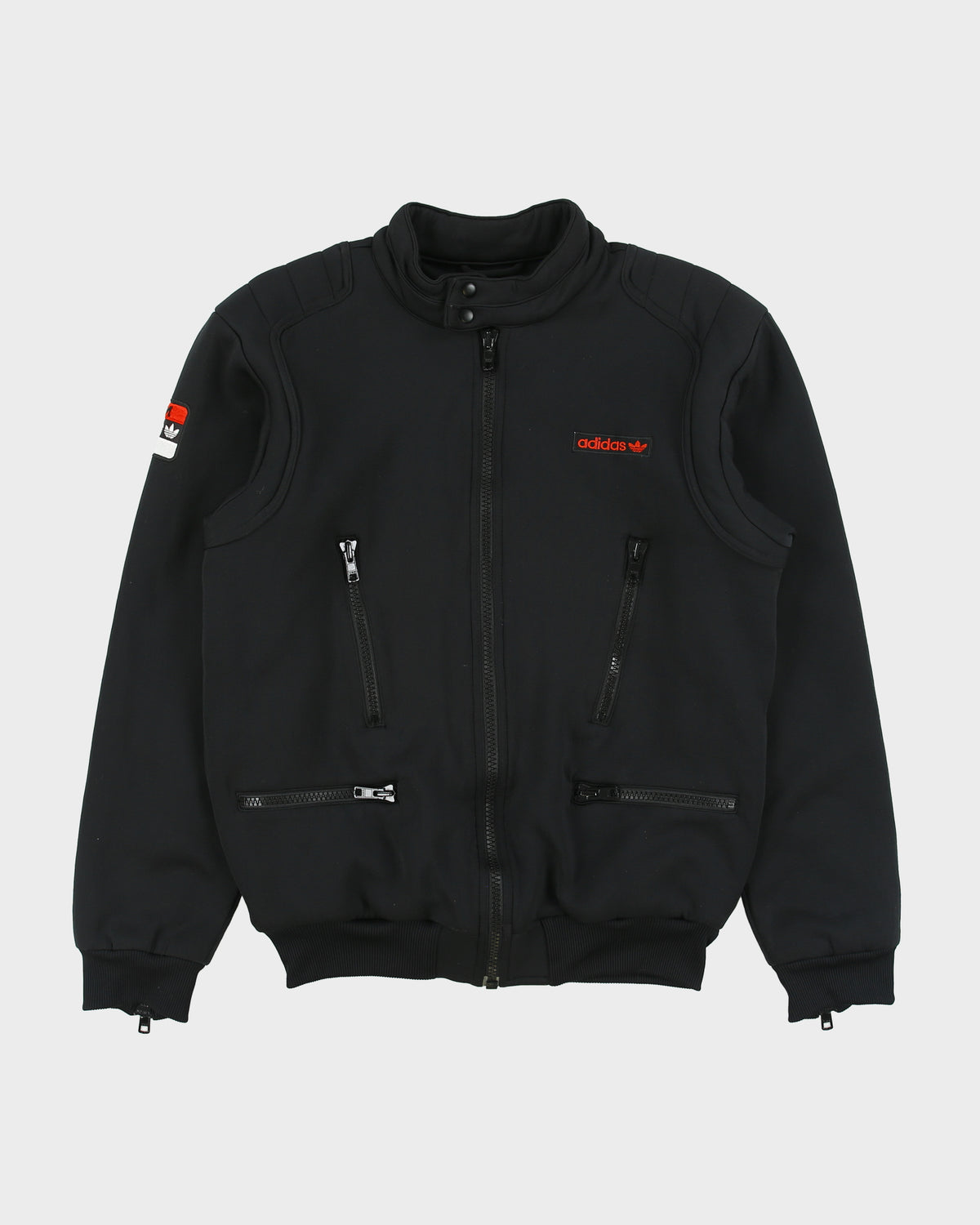 Vintage Y2K 00s Adidas Originals Neoprene Team Cafe Racer Moto Jacket - M