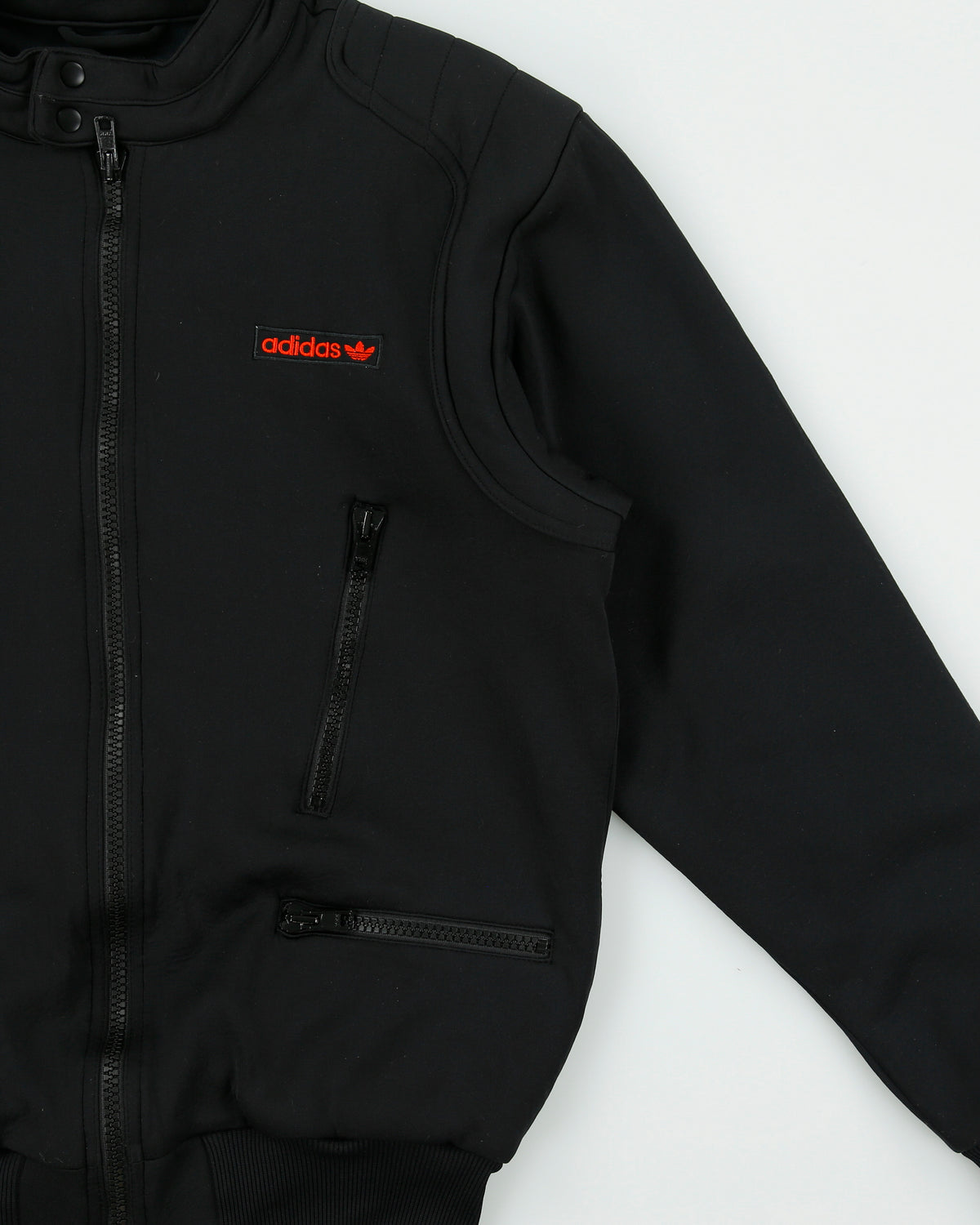 Vintage Y2K 00s Adidas Originals Neoprene Team Cafe Racer Moto Jacket - M