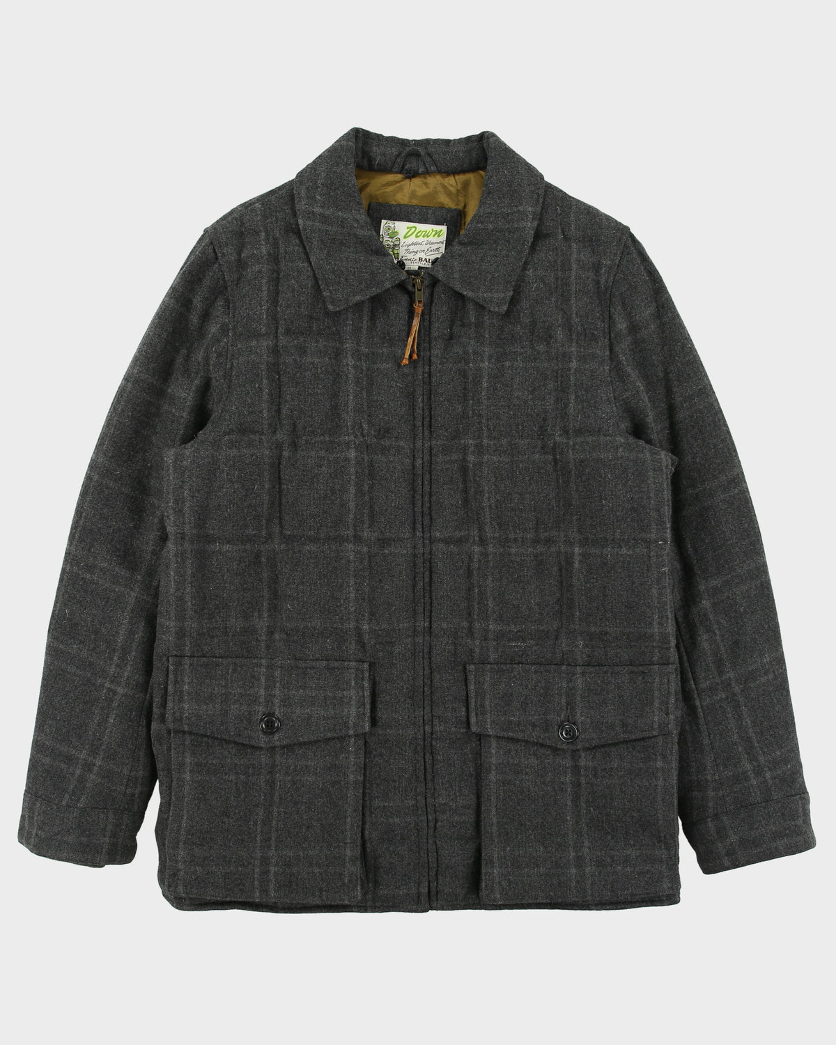 Vintage Eddie Bauer Plaid Wool EB550 Goose Down Yukon Puffer Jacket - M
