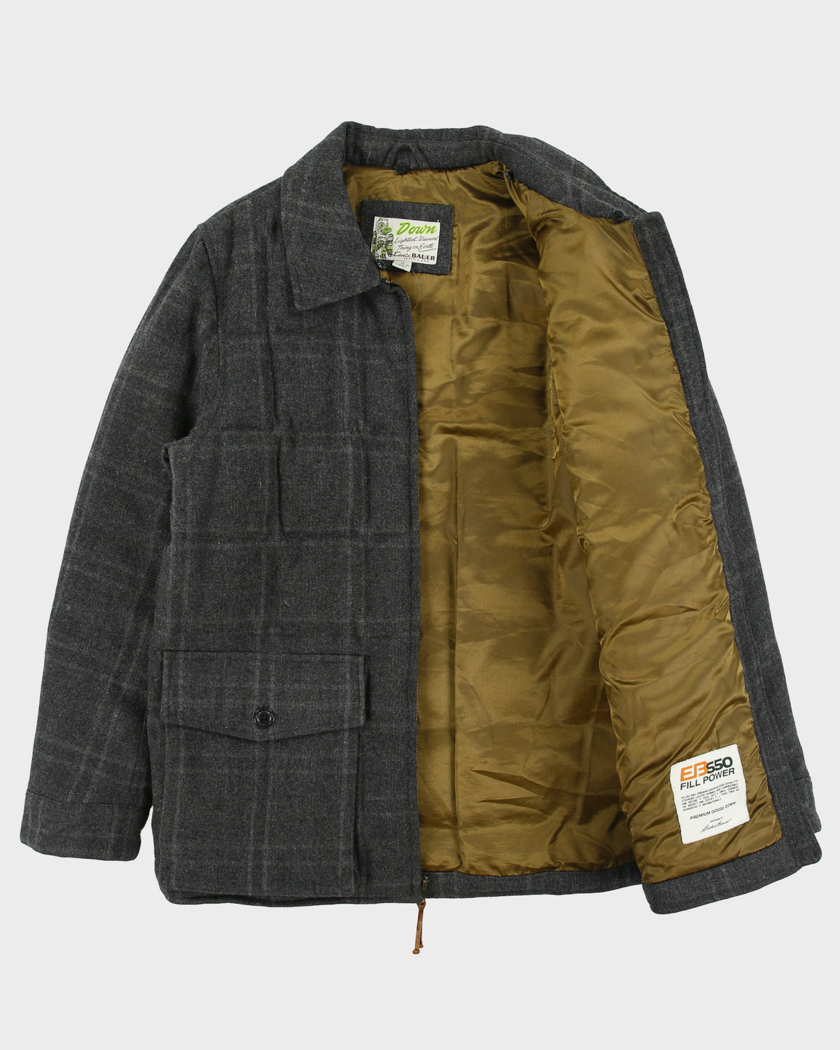 Vintage Eddie Bauer Plaid Wool EB550 Goose Down Yukon Puffer Jacket - M