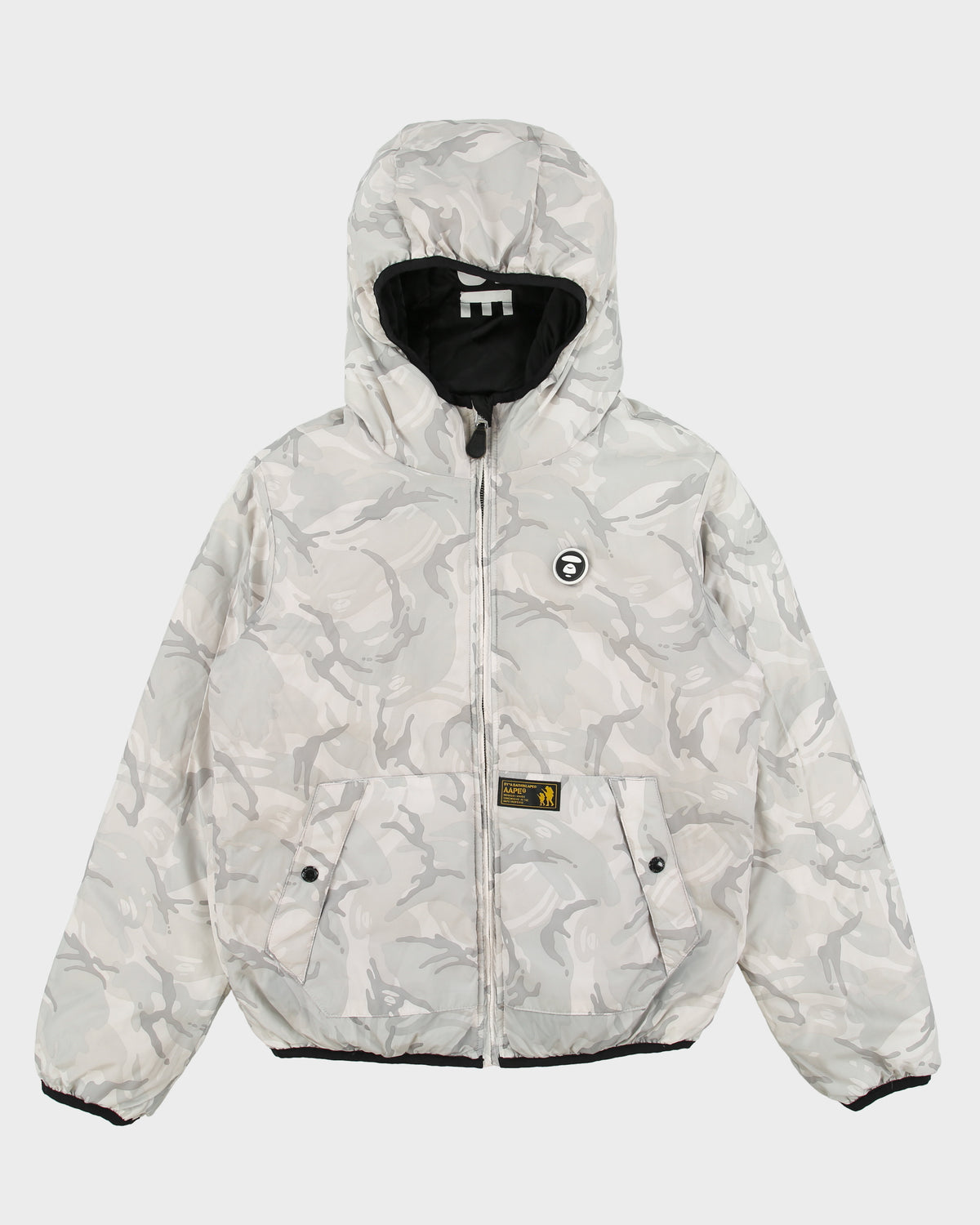 Aape By A Bathing Ape Reversible Camo Goose Down Hooded Puffer Jacket - M