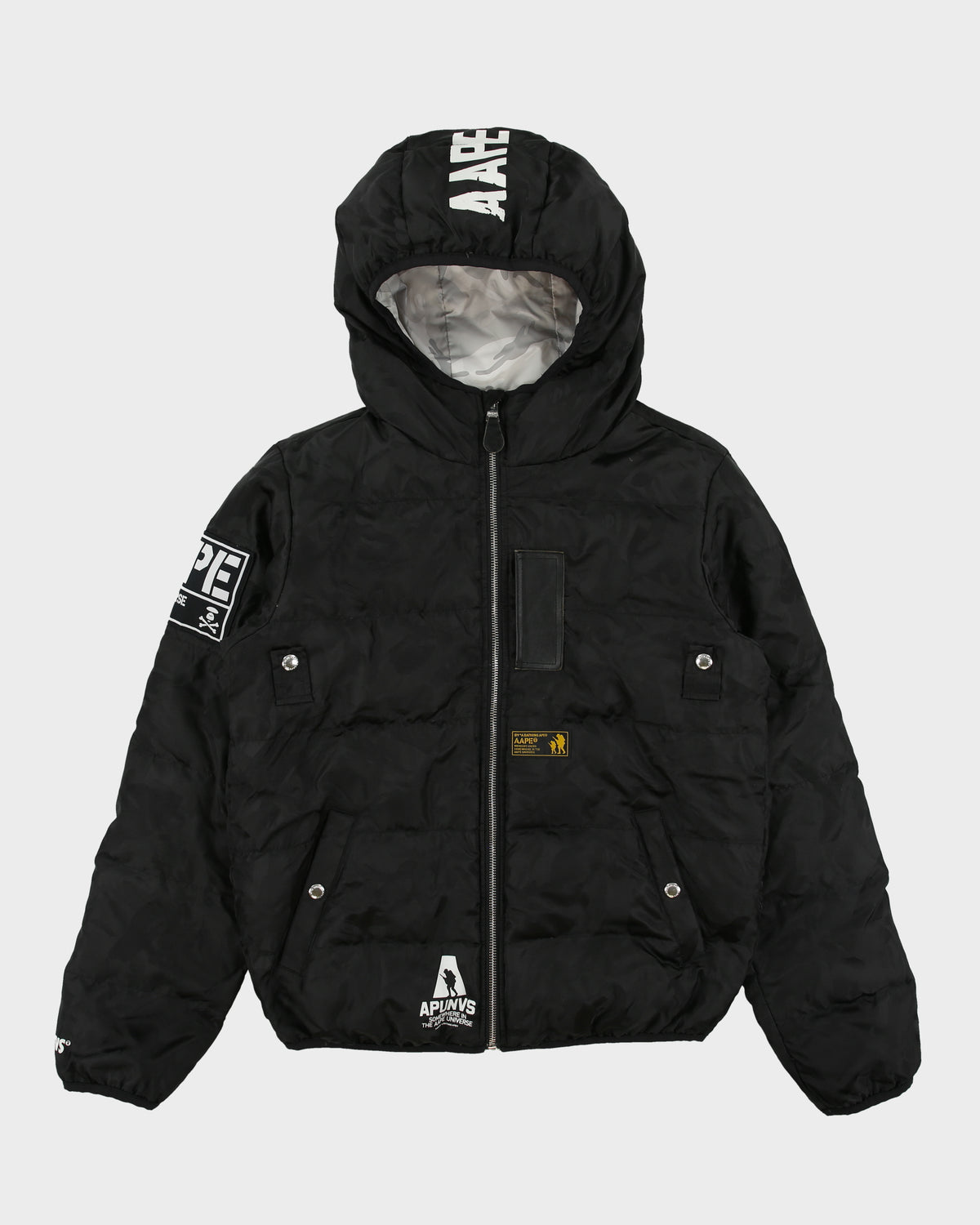 Aape By A Bathing Ape Reversible Camo Goose Down Hooded Puffer Jacket - M