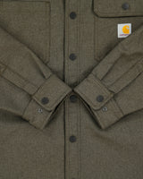 Carhartt Moss Fleece Lined Relaxed Fit Hooded Rain Defender Shacket - L