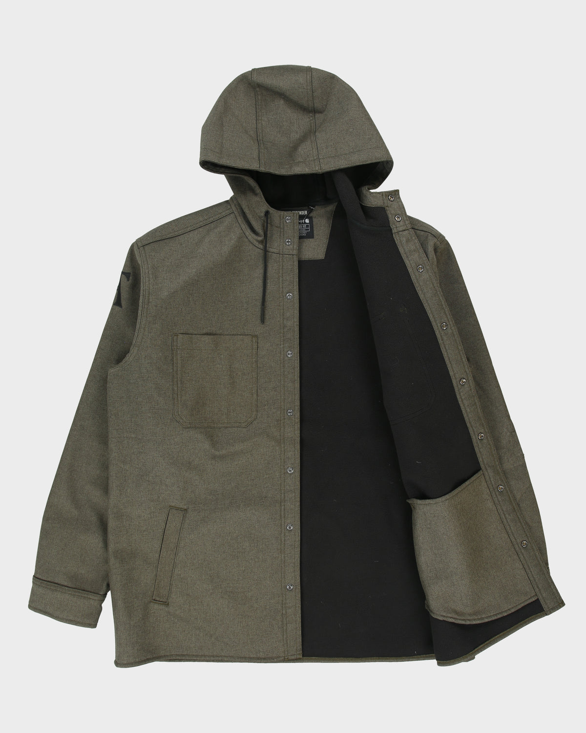 Carhartt Moss Fleece Lined Relaxed Fit Hooded Rain Defender Shacket - L