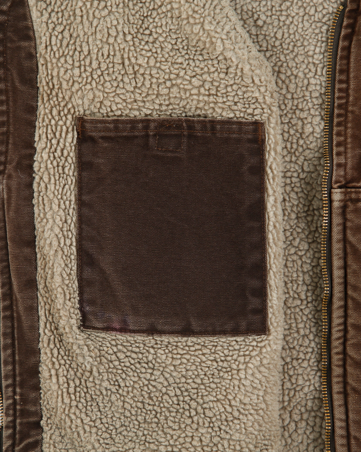 Vintage Carhartt V26 DKB Sherpa Lined Sandstone Duck Canvas Work Gilet - L