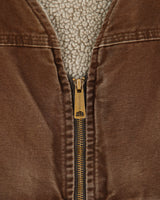 Vintage Carhartt V26 DKB Sherpa Lined Sandstone Duck Canvas Work Gilet - L