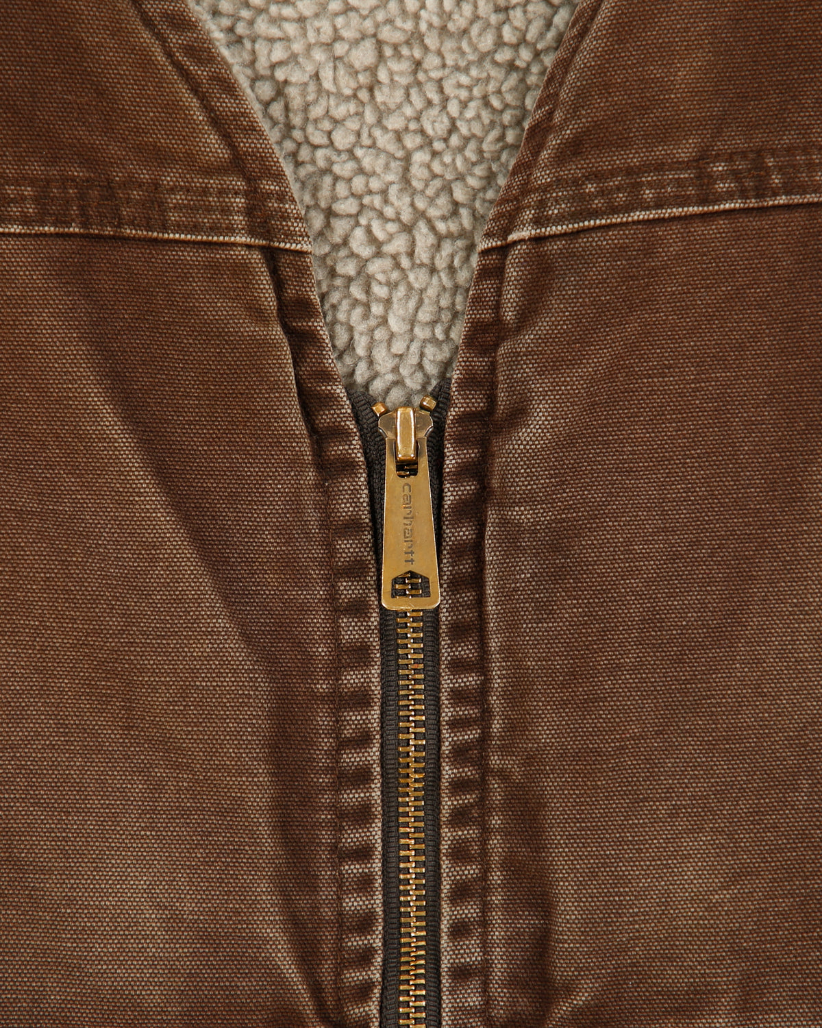 Vintage Carhartt V26 DKB Sherpa Lined Sandstone Duck Canvas Work Gilet - L