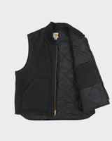 Vintage Carhartt V01 BLK Arctic Lined Rugged Firm Duck Canvas Work Gilet - XL