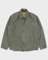 Vintage 2007 Y2K Carhartt J169 Dark Moss Detroit Style Soft Duck Canvas Hamilton Jacket - M