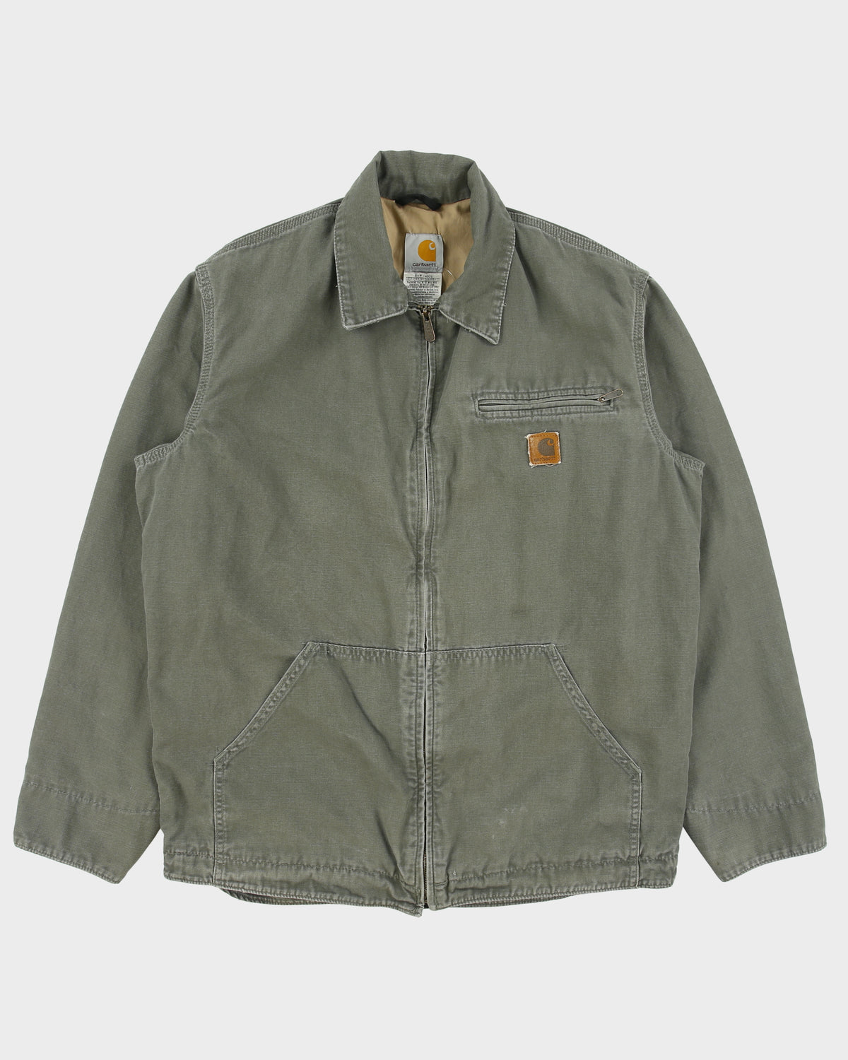 Vintage 2007 Y2K Carhartt J169 Dark Moss Detroit Style Soft Duck Canvas Hamilton Jacket - M
