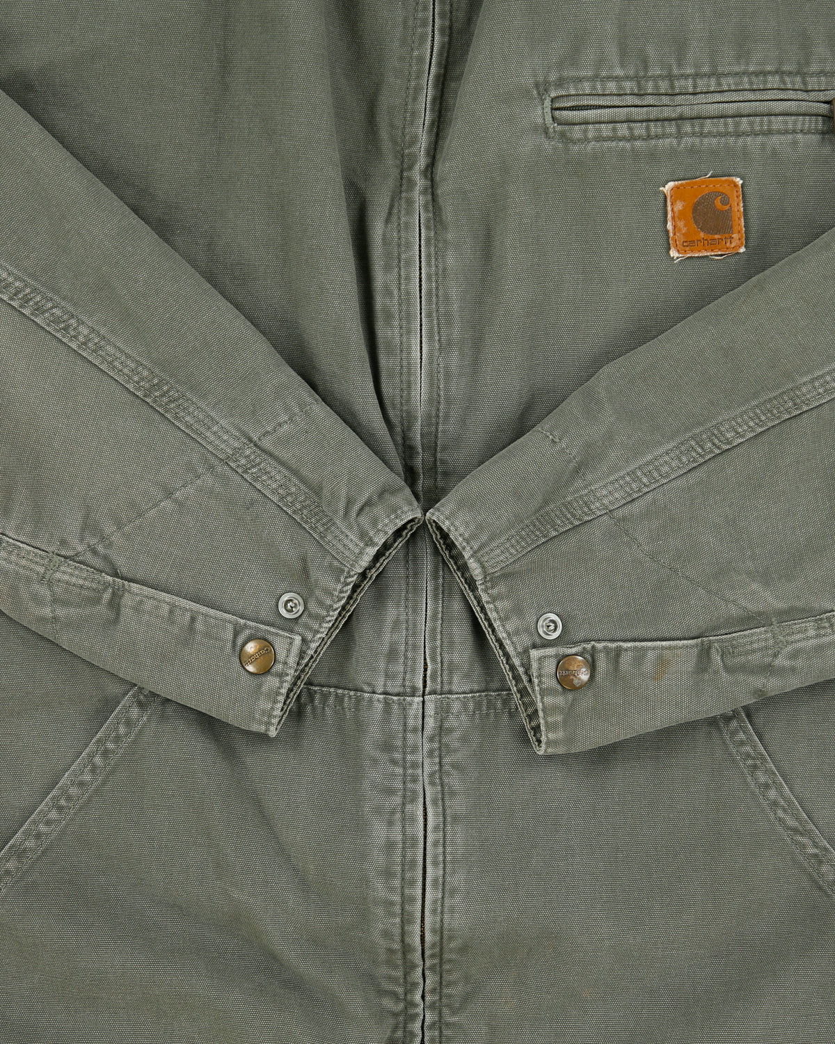 Vintage 2007 Y2K Carhartt J169 Dark Moss Detroit Style Soft Duck Canvas Hamilton Jacket - M