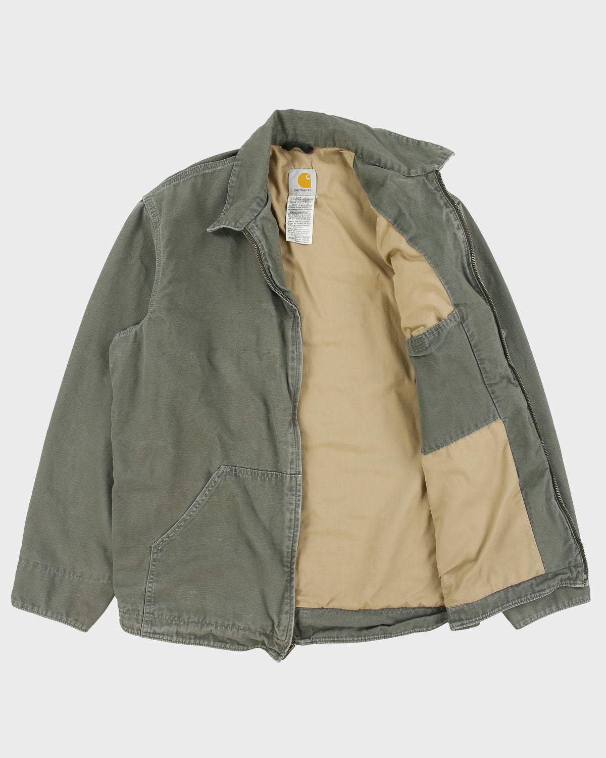 Vintage 2007 Y2K Carhartt J169 Dark Moss Detroit Style Soft Duck Canvas Hamilton Jacket - M