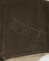 Vintage 2001 Y2K Carhartt V13 Timber Brown Sherpa Lined Firm Duck Canvas Union Made In USA Work Gilet - XL