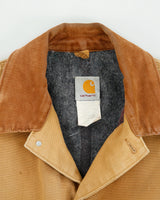 Vintage 1998 Carhartt C01 BRN Blanket Lined Distressed Firm Duck Canvas Union Made In USA Chore Jacket - XL