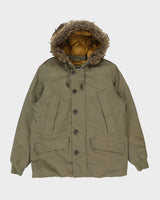 Eddie Bauer 1942 EB Originals B-9 Model Khaki WWII Goose Down Faux Fur US Military Parka - L
