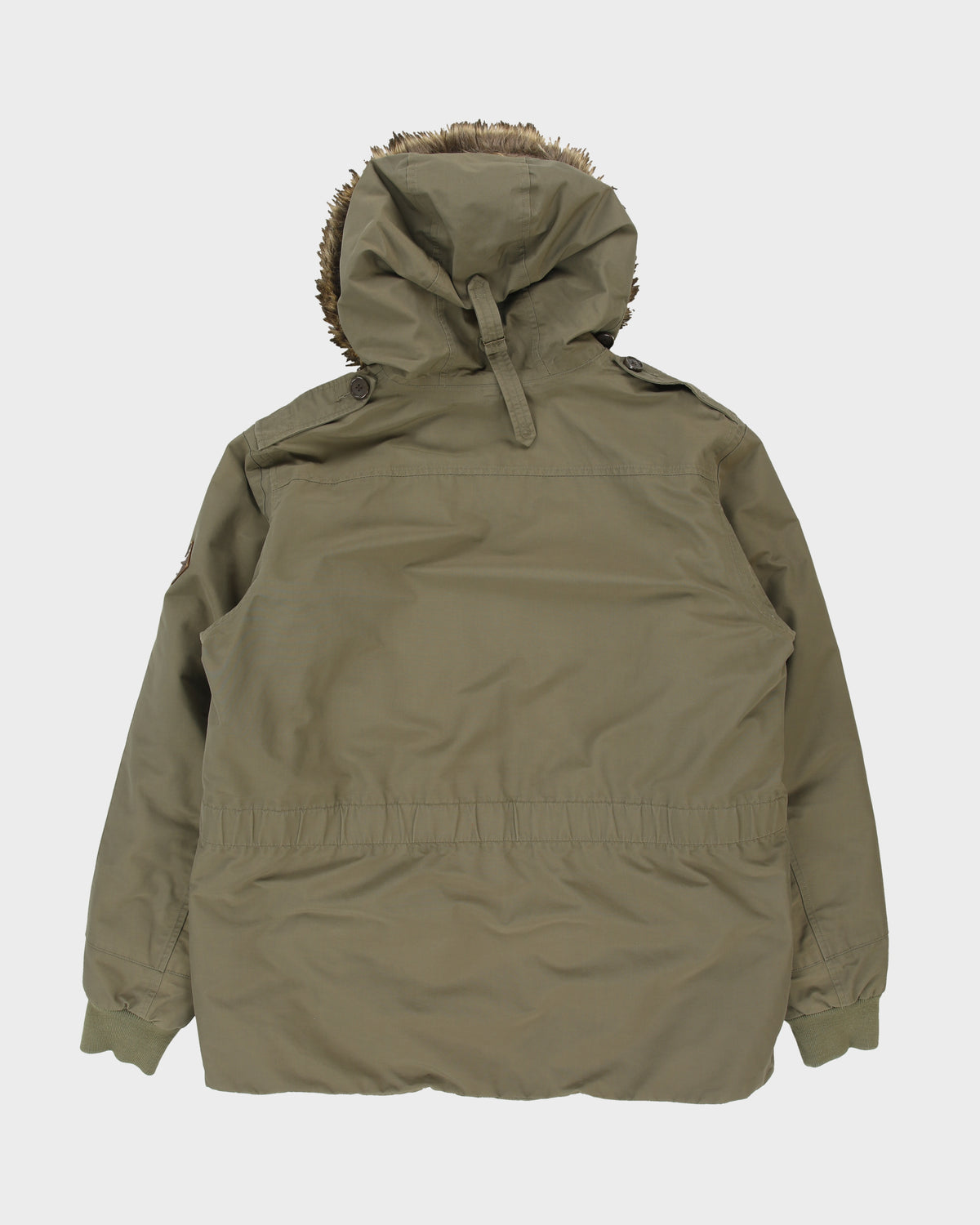 Eddie Bauer 1942 EB Originals B-9 Model Khaki WWII Goose Down Faux Fur US Military Parka - L