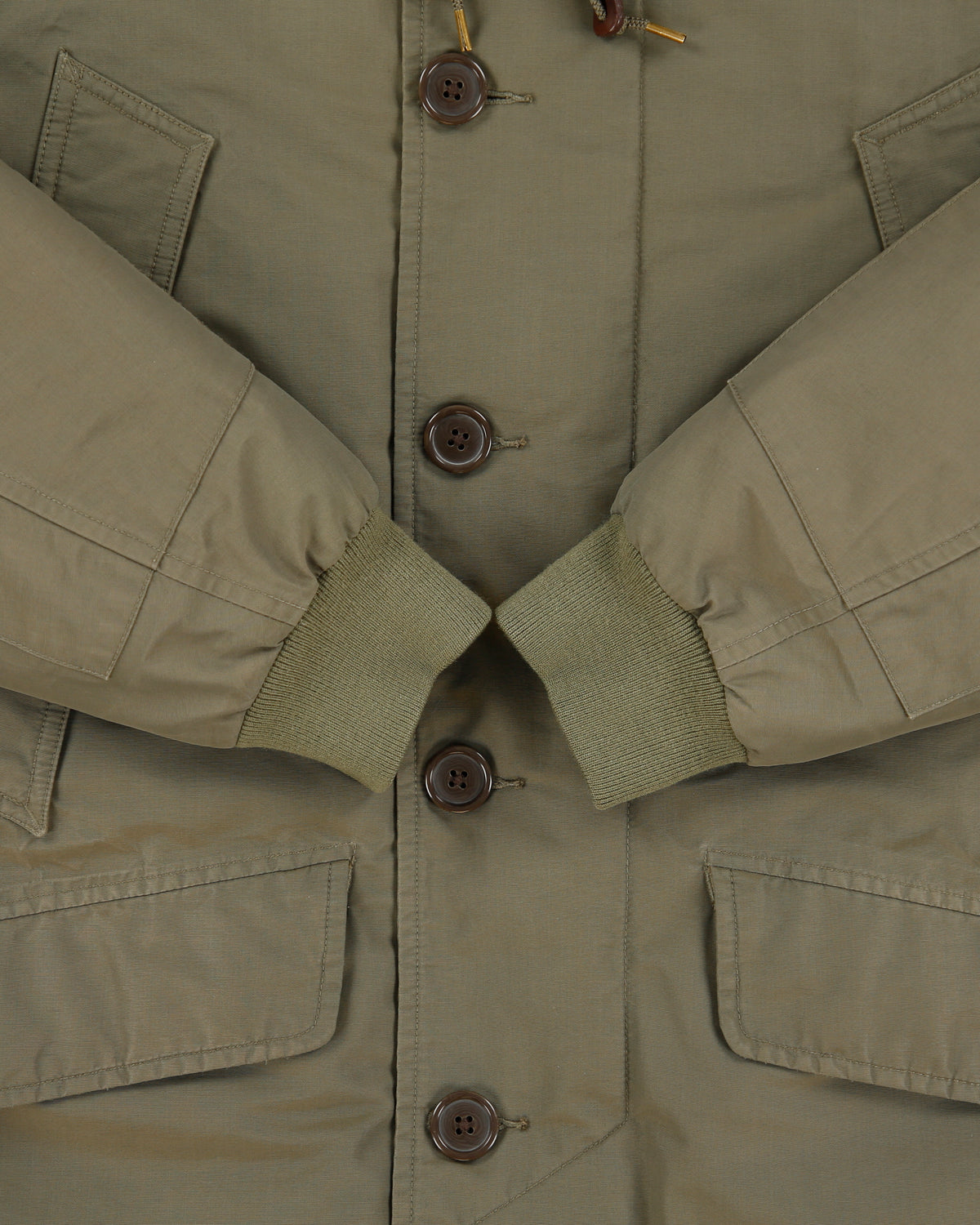 Eddie Bauer 1942 EB Originals B-9 Model Khaki WWII Goose Down Faux Fur US Military Parka - L
