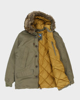 Eddie Bauer 1942 EB Originals B-9 Model Khaki WWII Goose Down Faux Fur US Military Parka - L