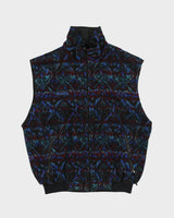 Vintage 1990s Columbia Reversible Aztec Fleece Shell Ribbed Gilet - L