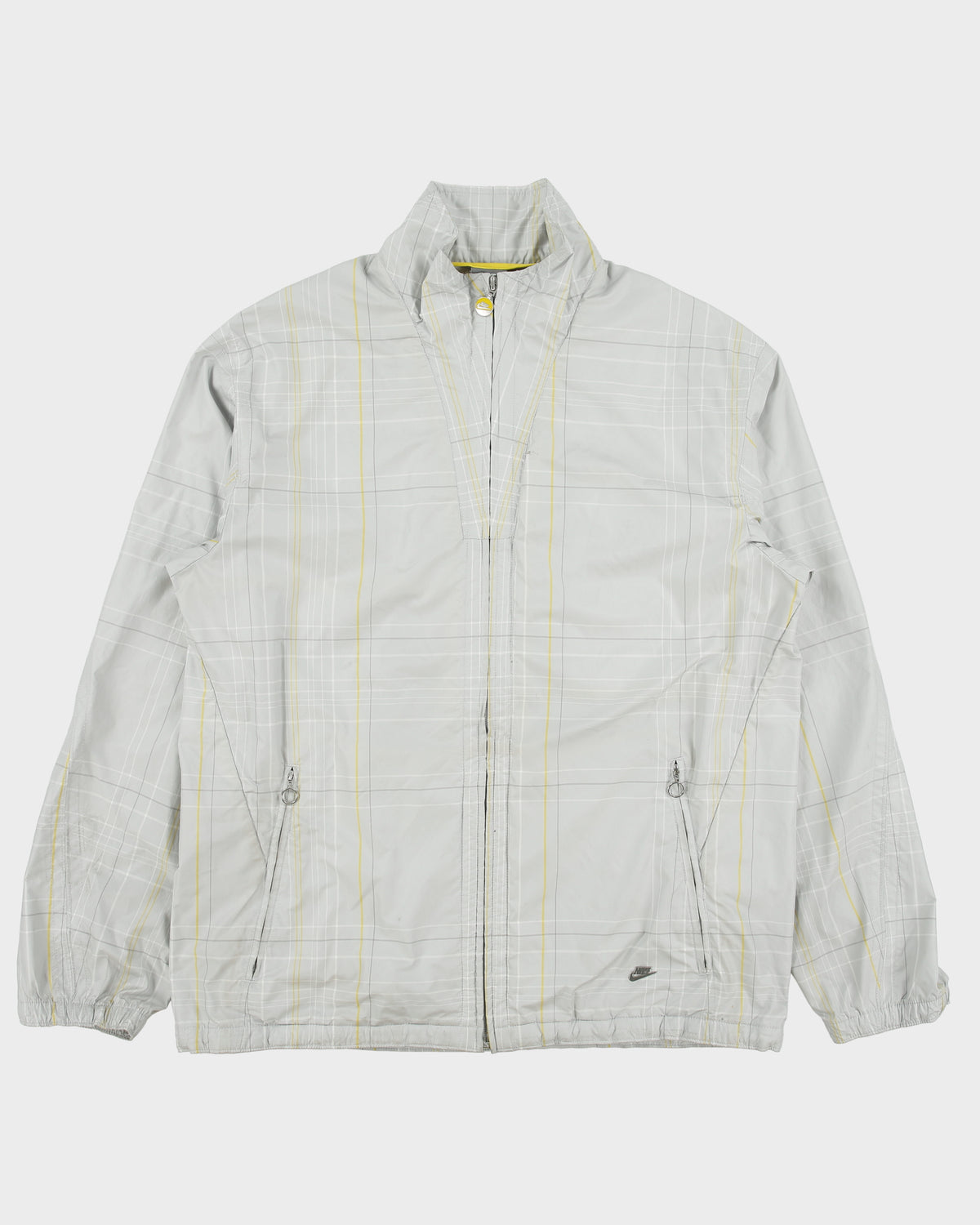 Vintage Y2K 00s Nike Plaid Shell Metal Swoosh Windbreaker Jacket - L
