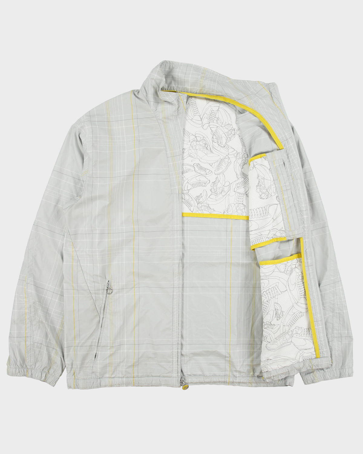 Vintage Y2K 00s Nike Plaid Shell Metal Swoosh Windbreaker Jacket - L