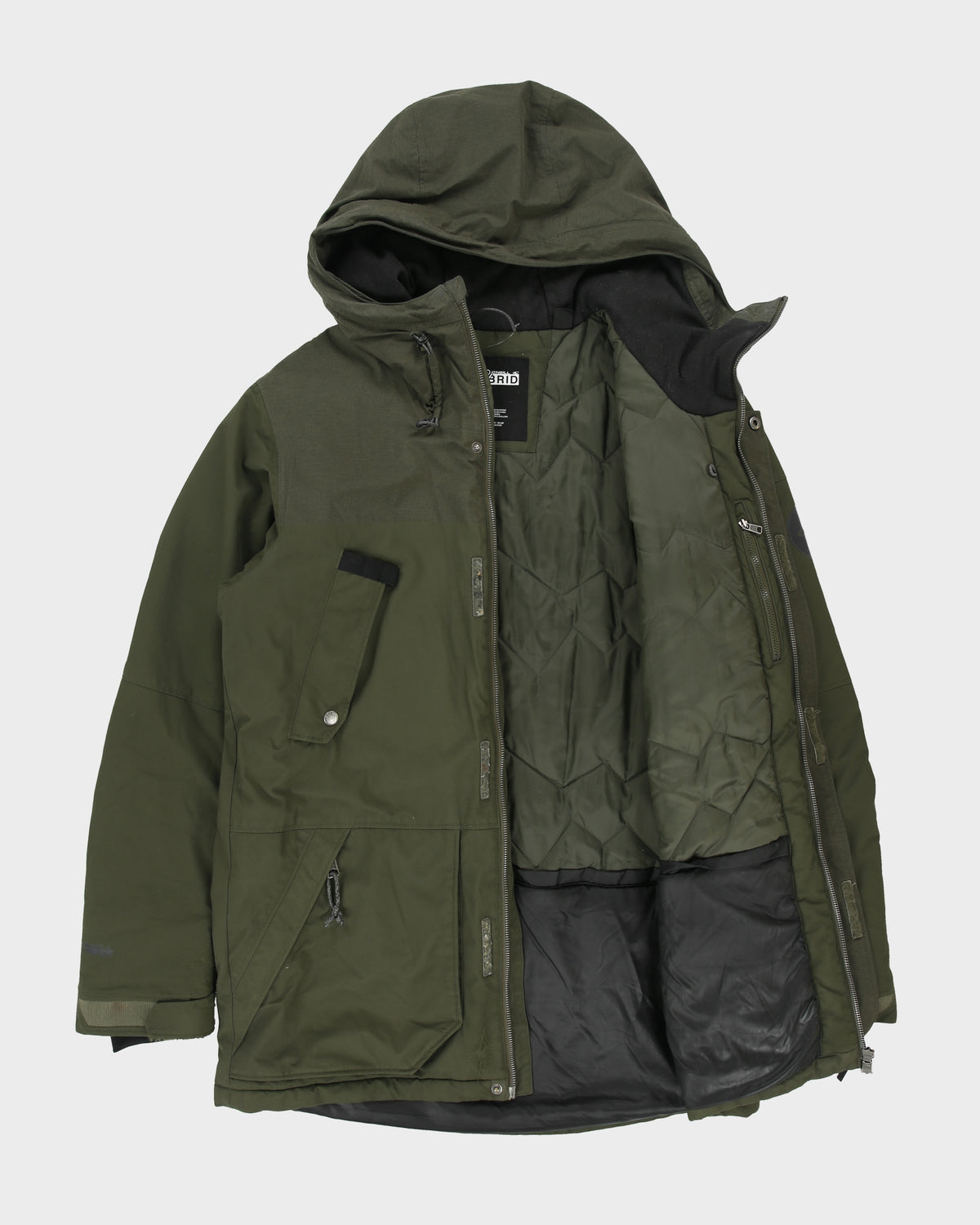 Vintage O'Neill Khaki Hybrid Quilt Insulated HyperDry Snowboard Mountain Explorer Parka - M