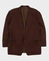 Vintage 1990s Canali For Mansouri New York Cashmere Wool Windowpane Check Single Breasted Blazer - XXL