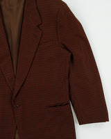 Vintage 1990s Canali For Mansouri New York Cashmere Wool Windowpane Check Single Breasted Blazer - XXL