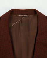 Vintage 1990s Canali For Mansouri New York Cashmere Wool Windowpane Check Single Breasted Blazer - XXL
