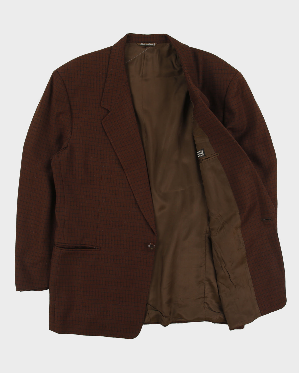 Vintage 1990s Canali For Mansouri New York Cashmere Wool Windowpane Check Single Breasted Blazer - XXL