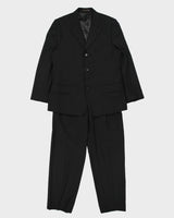 Vintage Pal Zileri Prestige Collection Pinstripe Wool Double Pleated Relaxed Leg 3-Button Single Breasted Two Piece Suit - M