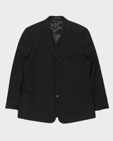 Vintage Pal Zileri Prestige Collection Pinstripe Wool Double Pleated Relaxed Leg 3-Button Single Breasted Two Piece Suit - M