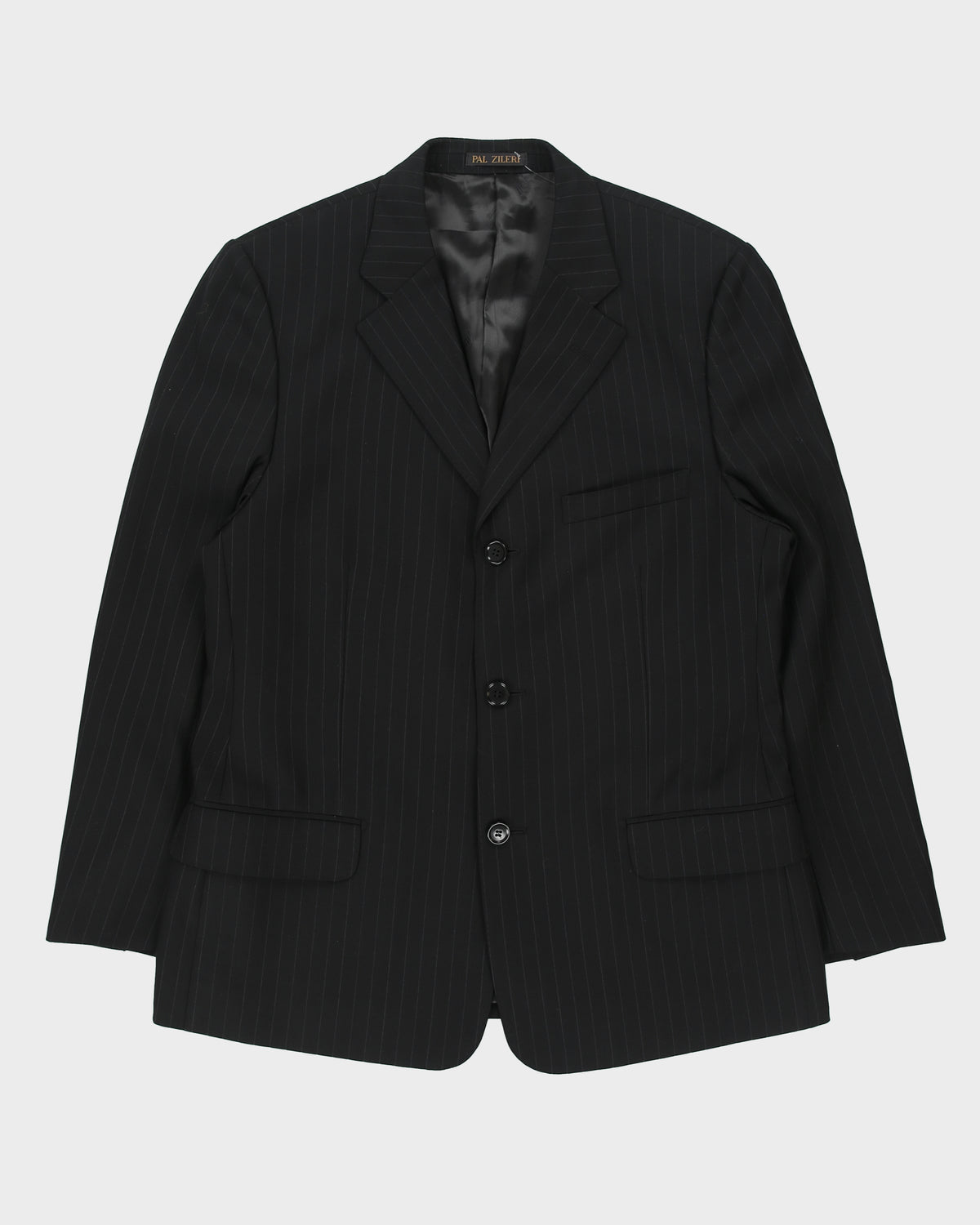 Vintage Pal Zileri Prestige Collection Pinstripe Wool Double Pleated Relaxed Leg 3-Button Single Breasted Two Piece Suit - M