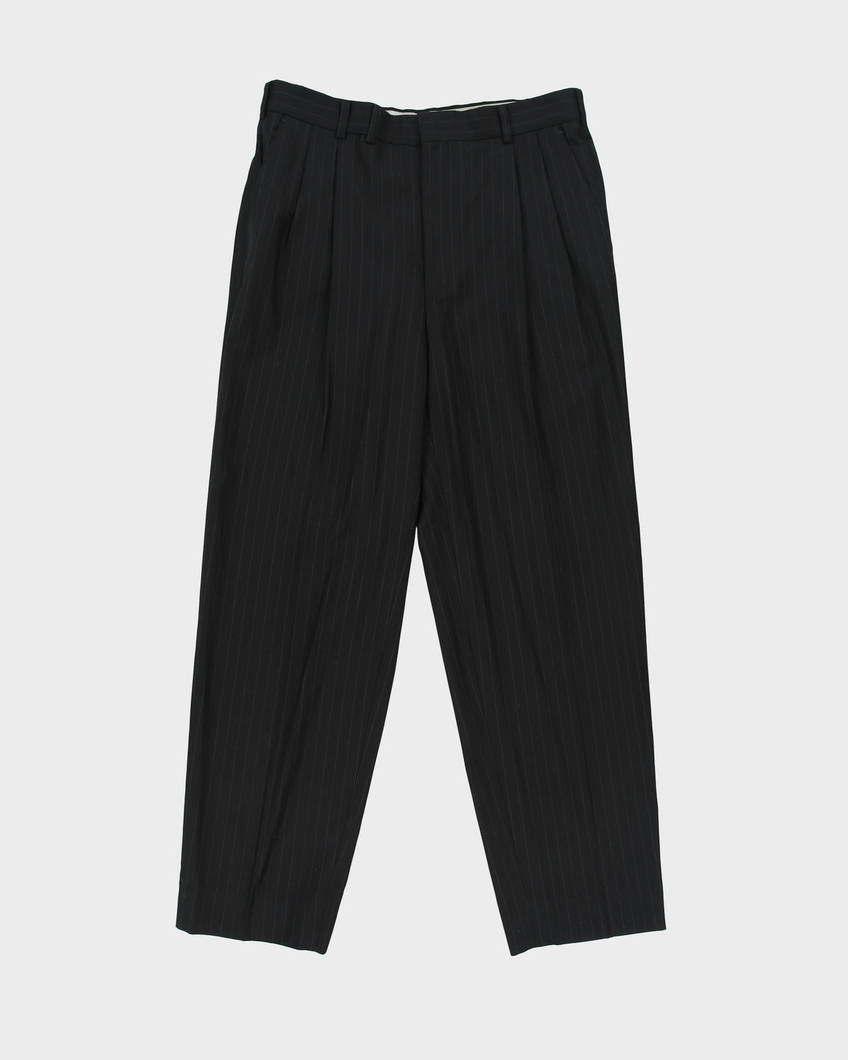Vintage Pal Zileri Prestige Collection Pinstripe Wool Double Pleated Relaxed Leg 3-Button Single Breasted Two Piece Suit - M