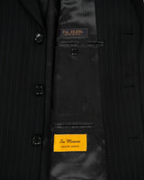 Vintage Pal Zileri Prestige Collection Pinstripe Wool Double Pleated Relaxed Leg 3-Button Single Breasted Two Piece Suit - M