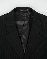 Vintage Pal Zileri Prestige Collection Pinstripe Wool Double Pleated Relaxed Leg 3-Button Single Breasted Two Piece Suit - M